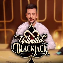 Unlimited Blackjack online game logo by Ezugi on fastslotss.nl